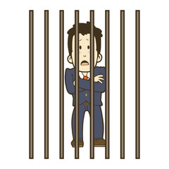 檻に入れられたビジネスマン