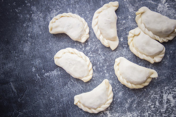 Dumplings, Russian cuisine, Dark background