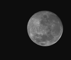 full moon on black background
