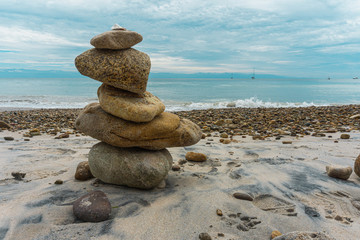 Apacheta Stone Mound in Sayulita Mexican Beach