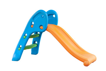 Plastic slide is a toy that children be satisfied isolated on white background included clipping...