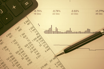 Financial accounting stock market graphs and charts