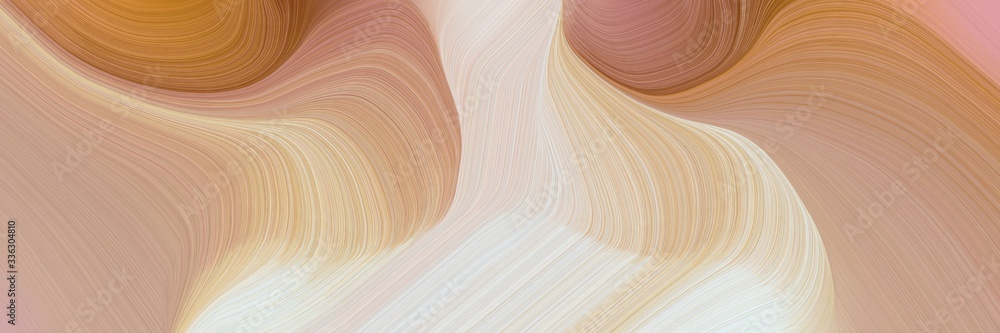 Aufkleber decorative background graphic with elegant curvy swirl waves background design with tan, light gray 