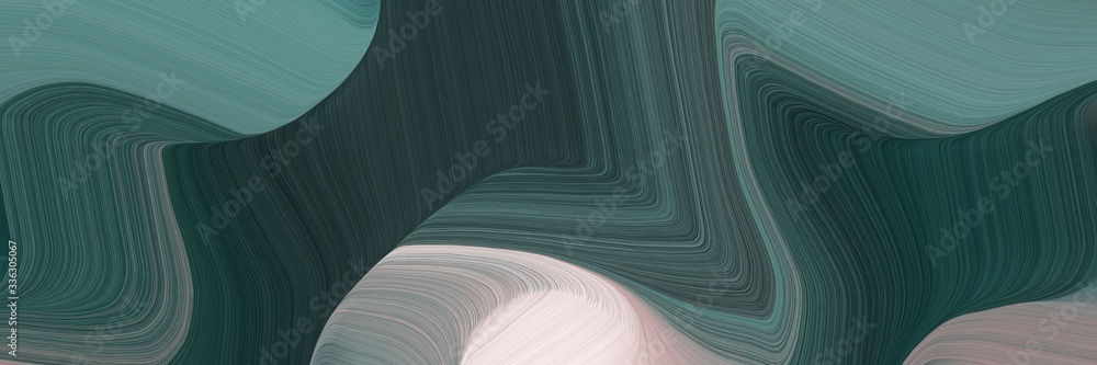 Poster decorative background graphic with elegant curvy swirl waves background design with dark slate gray, pastel gray and slate gray color