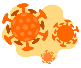 空気中に舞うウイルスのイラスト
