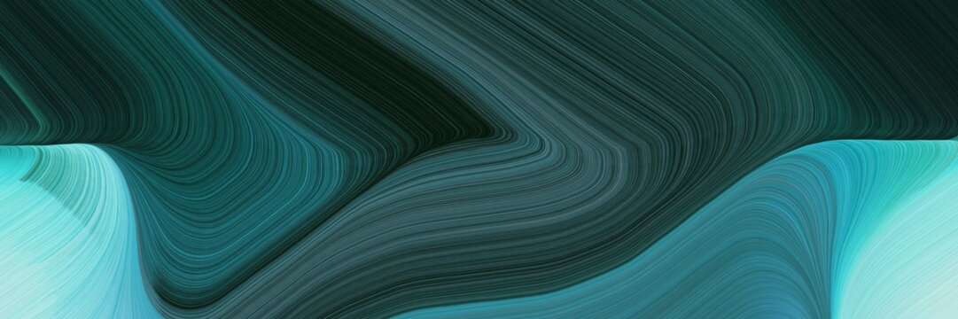 decorative background graphic with contemporary waves design with dark slate gray, sky blue and very dark blue color