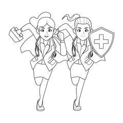 super female doctors staff comic characters