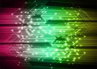 green yellow cyber circuit future technology concept background