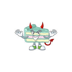 A picture of devil vanilla slice cake cartoon character design