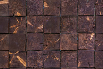 Texture of logs logs. Background for eco-friendly construction of natural materials, interior.