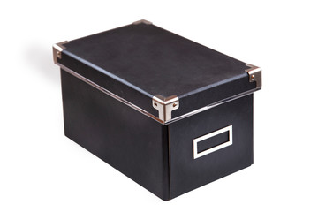 Black office box on a white isolated background
