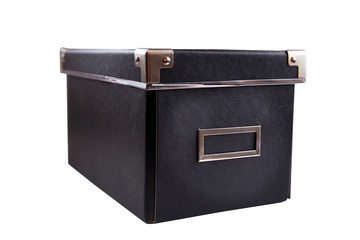 Black office box on a white isolated background