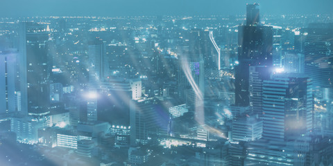 Abstract blur bokeh city night lights