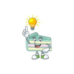 A genius vanilla slice cake mascot character design have an idea