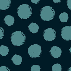 Seamless dot pattern. Hand painted circles.