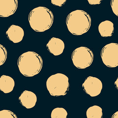 Seamless dot pattern. Hand painted circles.