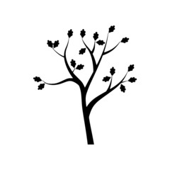 Abstract oak tree icon isolated on white background