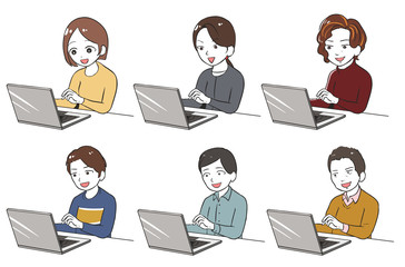 リラックスしてテレワークをする社員