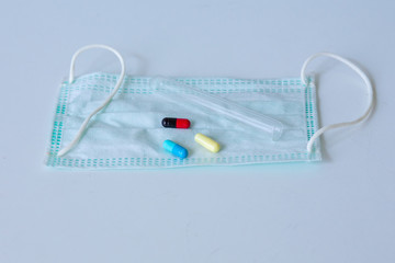 covid-19  2019 ncov epidemic  virus illness pandemic from Wuhan china, Doctor mask tube laboratory  science microbiology for  quarantine infected, analyzing and research medicine to  immunity in lab