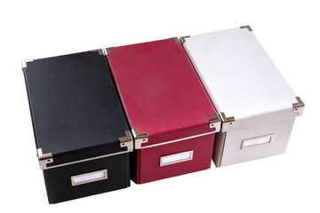 office boxes on isolated background