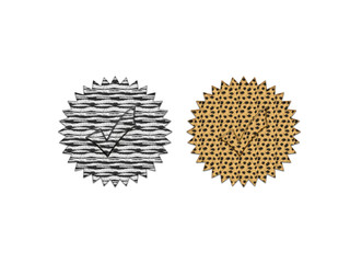 Fototapeta premium Check mark icons, fur pattern 