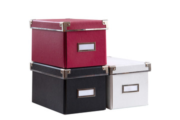 office boxes on isolated background