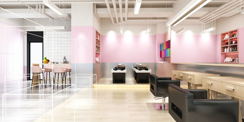 Naklejka na ściany i meble 3d render of beauty spa massage center