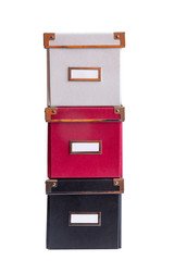 office boxes on isolated background