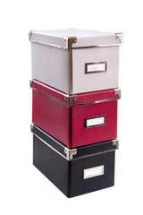 office boxes on isolated background