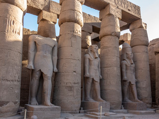 Standing colossal statues of Ramesses II
