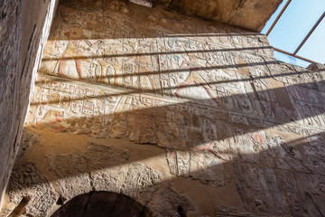 Sun rays entering the sanctuary in Luxor Temple