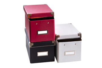 office boxes on isolated background