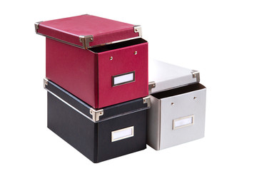 office boxes on isolated background
