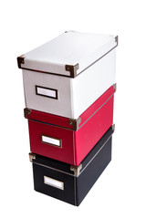 office boxes on isolated background