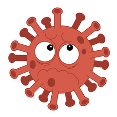 cartoon scene with corona virus and prevention - illustration for kids
