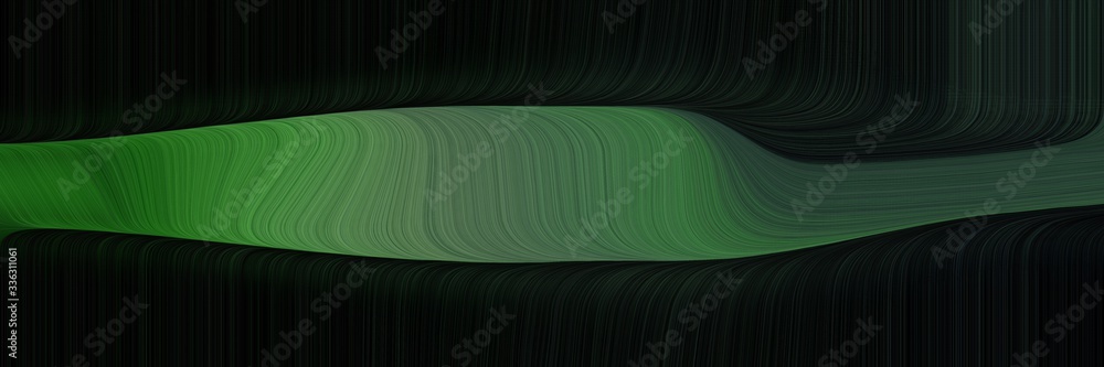Poster elegant modern header with dark olive green, black and dark slate gray colors. fluid curved lines with dynamic flowing waves and curves