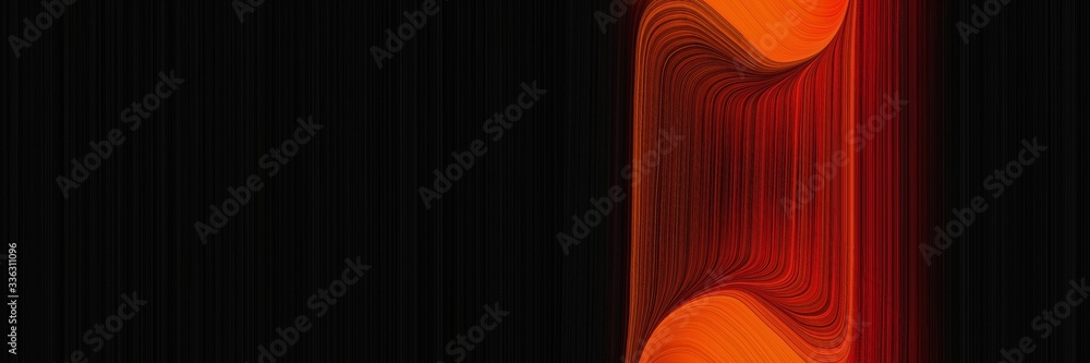 Poster elegant artistic banner with firebrick, black and dark red colors. fluid curved flowing waves and cu