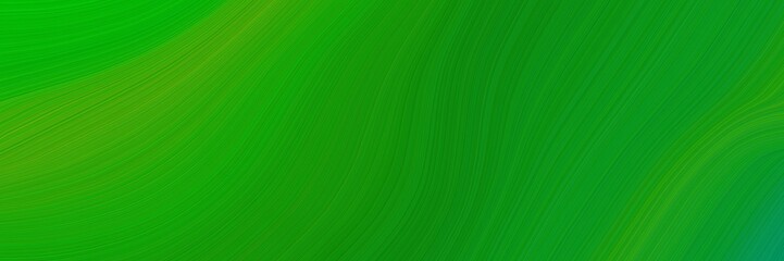 elegant colorful banner with forest green, dark green and sea green colors. fluid curved flowing waves and curves