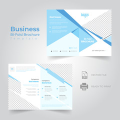 Bi-fold Brochure Template Design.Corporate & Business Concept .