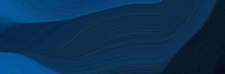 elegant decorative header design with very dark blue, strong blue and midnight blue colors. fluid curved flowing waves and curves