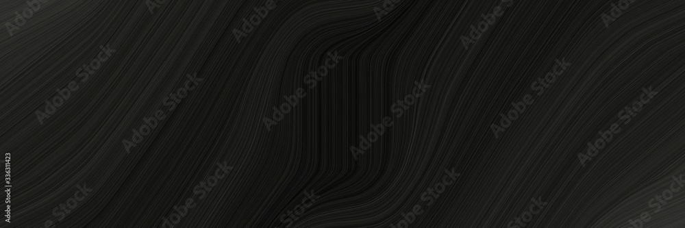 Poster elegant modern designed horizontal header with very dark green, dark slate gray and black colors. fluid curved flowing waves and curves
