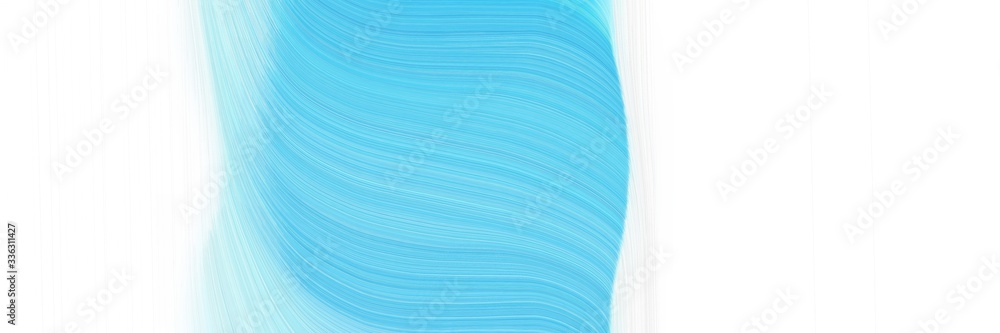 Poster elegant surreal header design with sky blue, medium turquoise and light cyan colors. fluid curved lines with dynamic flowing waves and curves