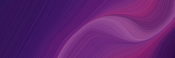 Obraz premium elegant artistic banner with very dark magenta, antique fuchsia and very dark violet colors. fluid curved flowing waves and curves