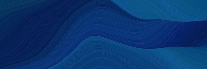 elegant decorative header design with midnight blue, teal and very dark blue colors. fluid curved flowing waves and curves