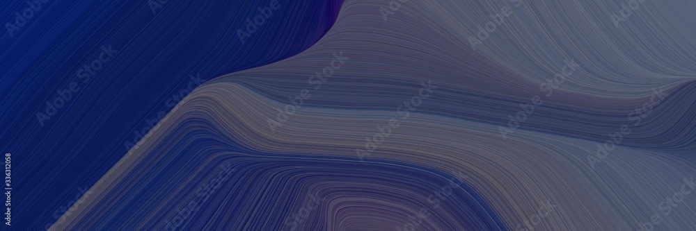 Poster elegant artistic designed horizontal header with dark slate gray, midnight blue and dim gray colors. fluid curved lines with dynamic flowing waves and curves