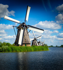 Naklejka premium Windmills at Kinderdijk the Netherlands