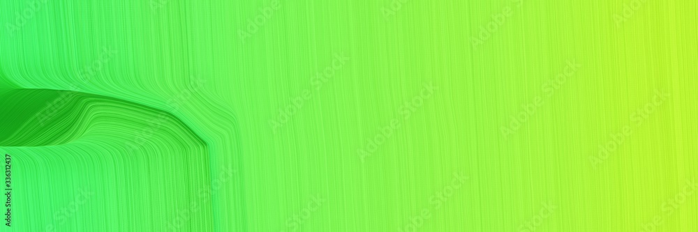 Poster elegant artistic banner with pastel green, green yellow and lime green colors. fluid curved lines wi