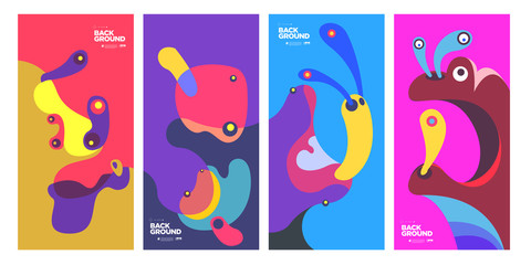 Cover and Poster Design Template for Magazine. Trendy Abstract Colorful Geometric and Curve Vector Illustration Collage with Typography for Cover, book, social media story, and Page Layout Design.
