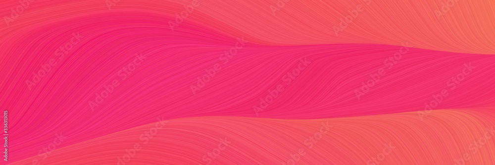 Poster elegant colorful horizontal header with moderate pink, pastel red and deep pink colors. fluid curved