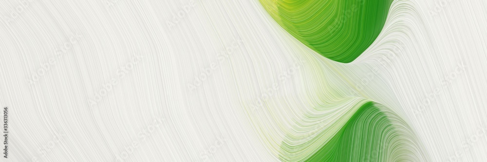 Aufkleber elegant artistic designed horizontal banner with beige, dark green and yellow green colors. fluid cu